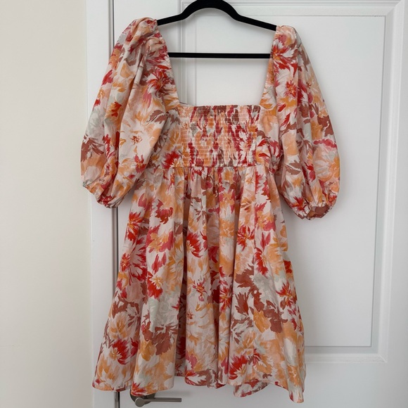 Abercrombie & Fitch Emerson Poplin Puff Sleeve Mini Dress Medium Tall - Picture 6 of 6